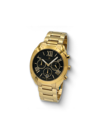 Charles Hubert Gold-Plated Stainless Steel Chronograph Quartz Watch 4034-B