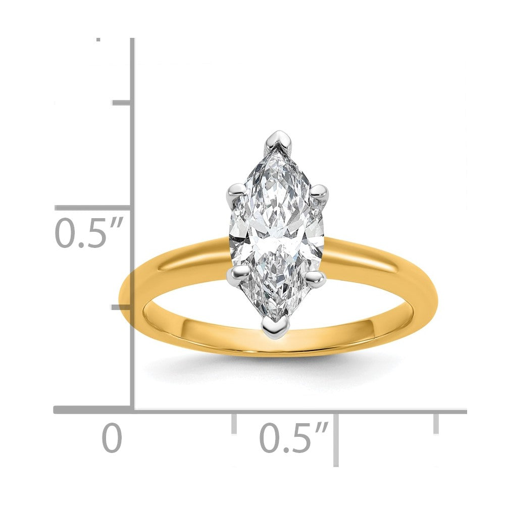 Certified Lab Grown Diamond VS/SI+ G+ Marquise Solitaire Complete Engagement Ring