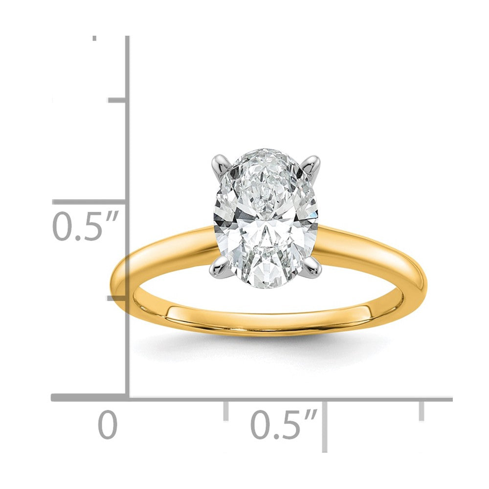 Certified Lab Grown Diamond VS+ F+ Oval Complete Solitaire Engagement Ring