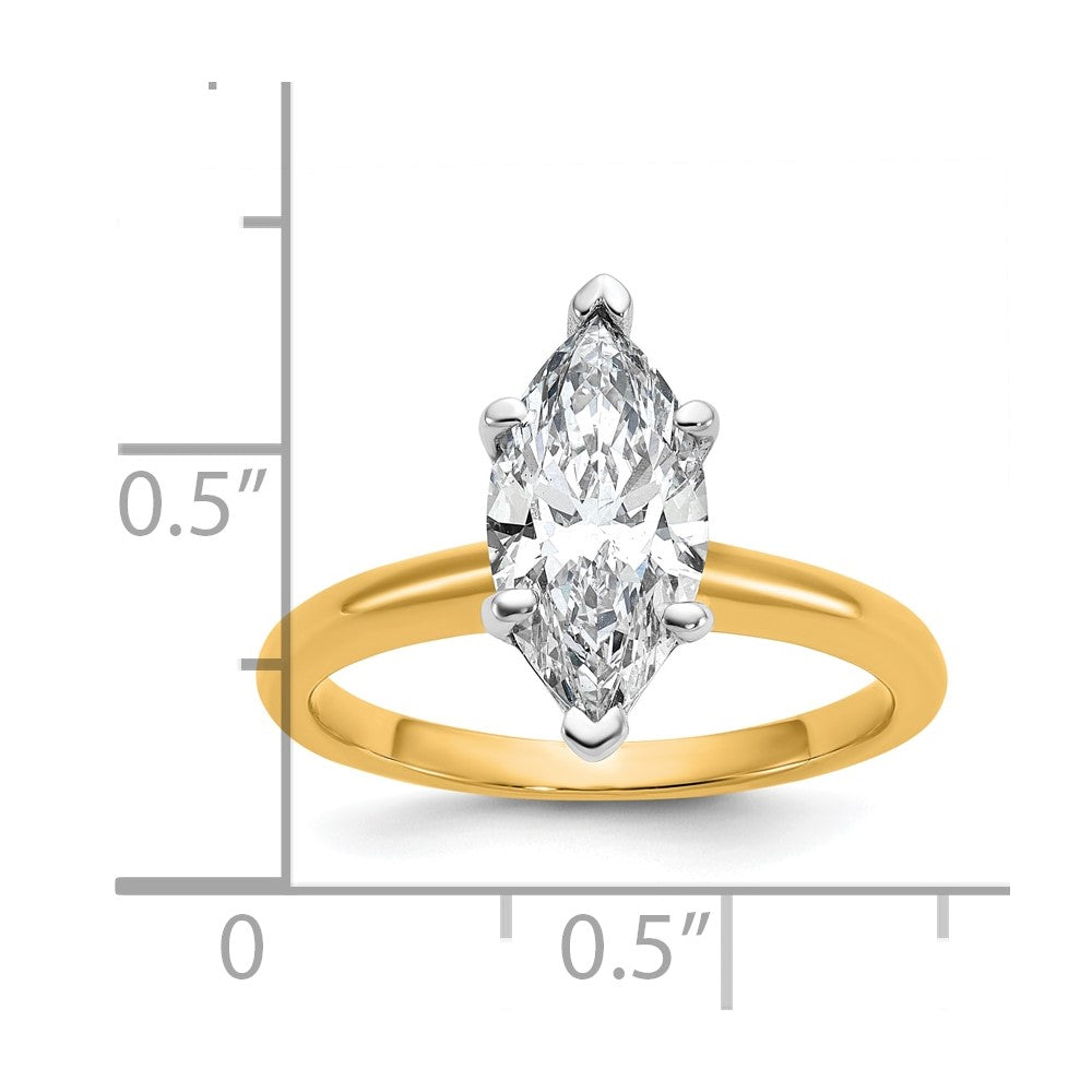 Certified Lab Grown Diamond VS+ F+ Marquise Solitaire Complete Engagement Ring