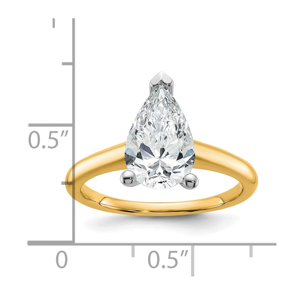 Certified Lab Grown Diamond VS/SI+ G+ Pear Solitaire Complete Engagement Ring