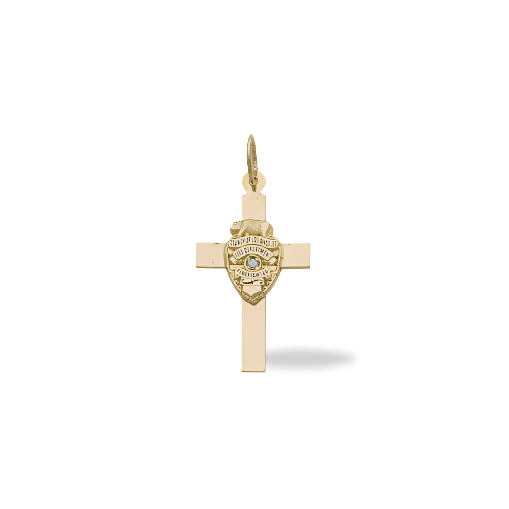 LACFD Badge Cross Pendant