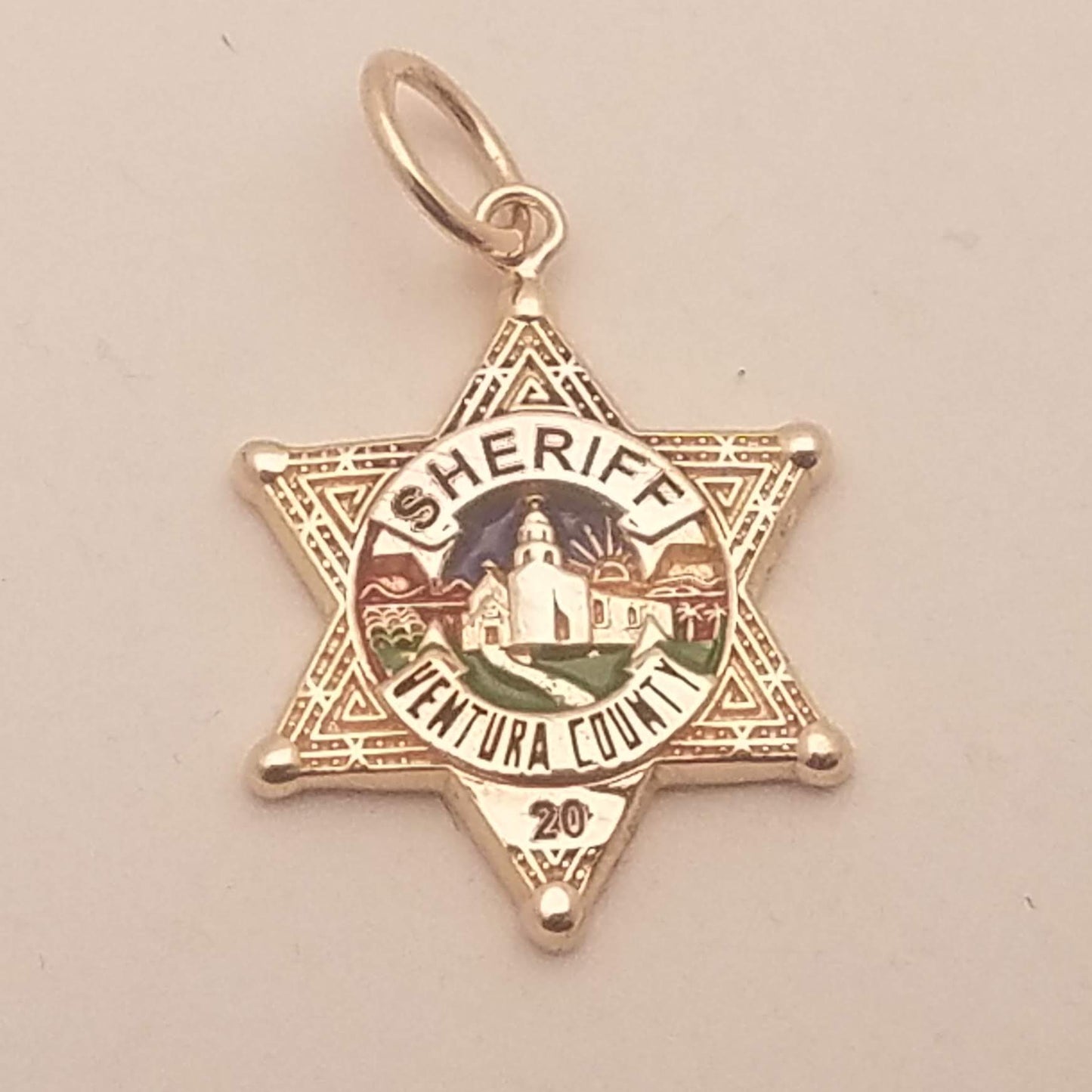 Ventura County Sheriff Department Star Badge Pendant With Enamel