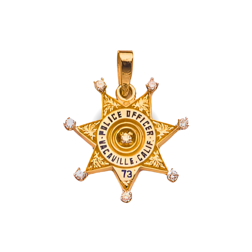 Vacaville Police Department Star Badge Pendant With Diamond