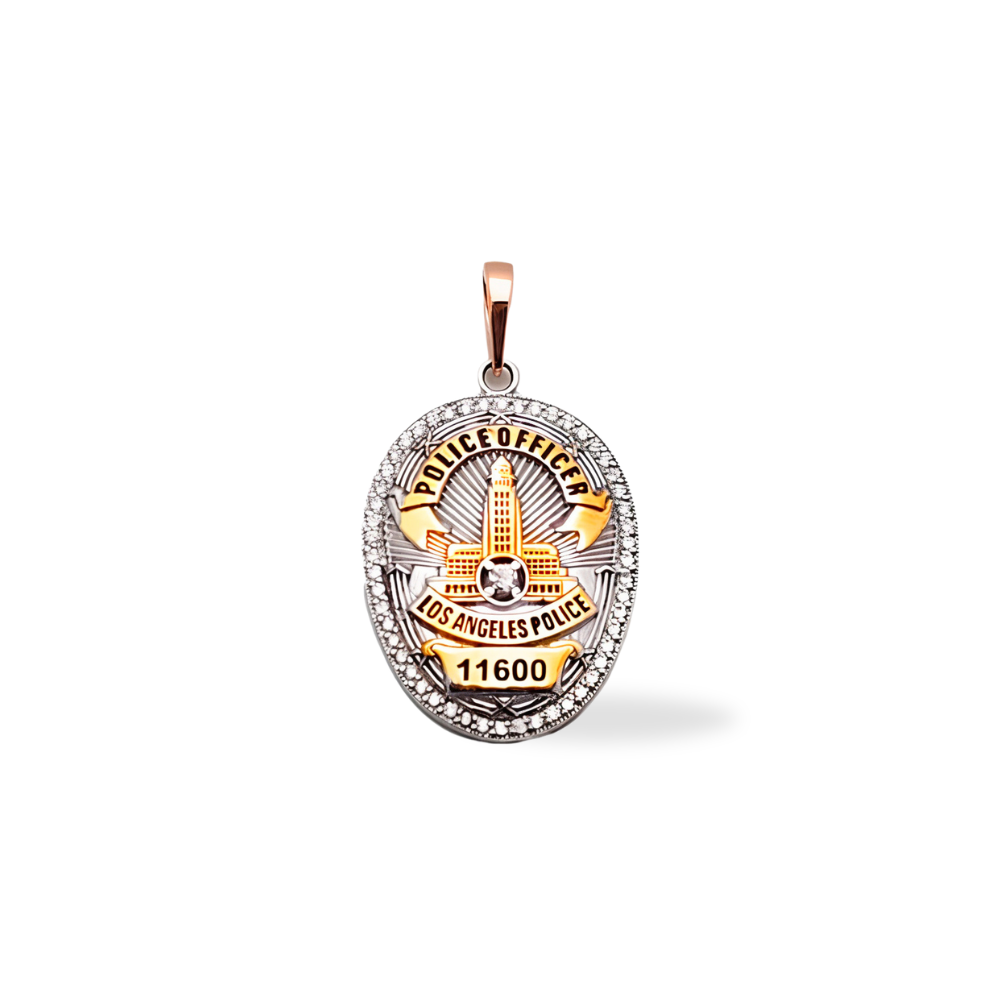 LAPD Diamond Frame Badge Pendant