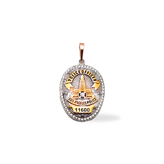LAPD Diamond Frame Badge Pendant