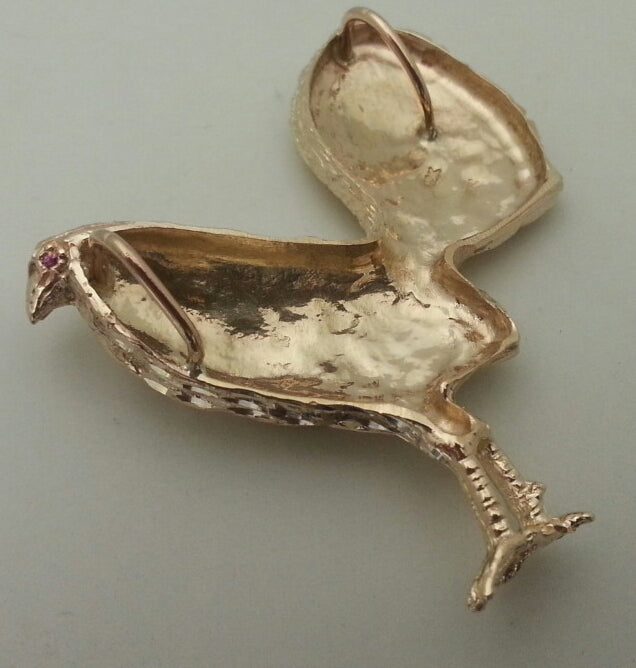 Rooster 2" Fully Detailed Pendant - Gold