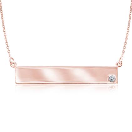 Popular Bar Necklace - Gold & Diamond