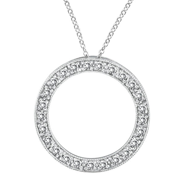 Circle Pendant - Diamond & Yellow Gold