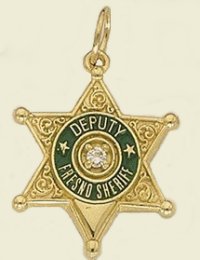 Fresno County Sheriff Department Star Badge Pendant
