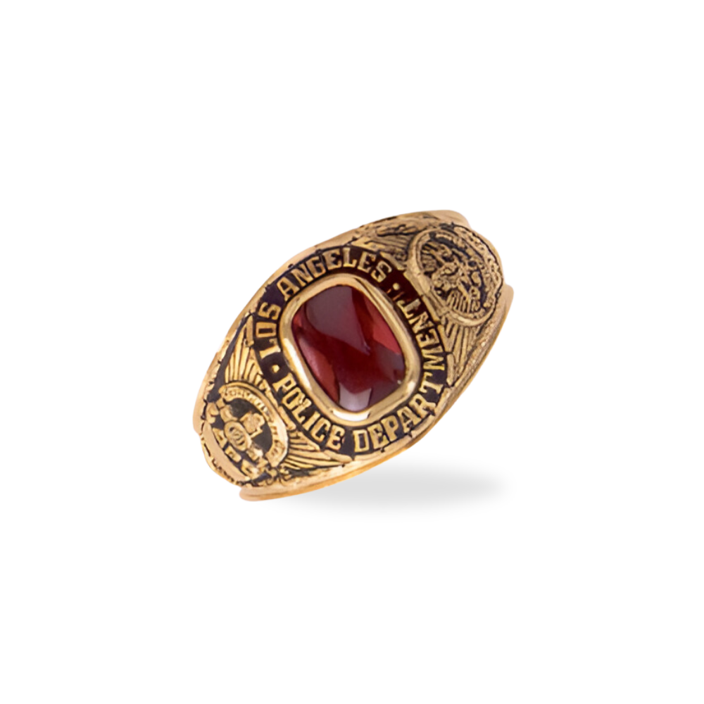 LAPD Badge Ring With Gem