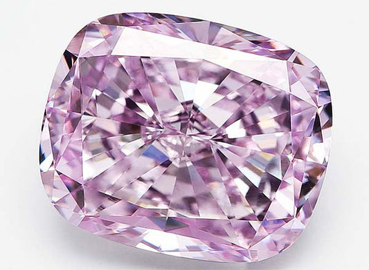Beautiful cushion-cut pink diamond showcasing brilliant facets and vibrant color, ideal for luxury jewelry and gemstone enthusiasts.