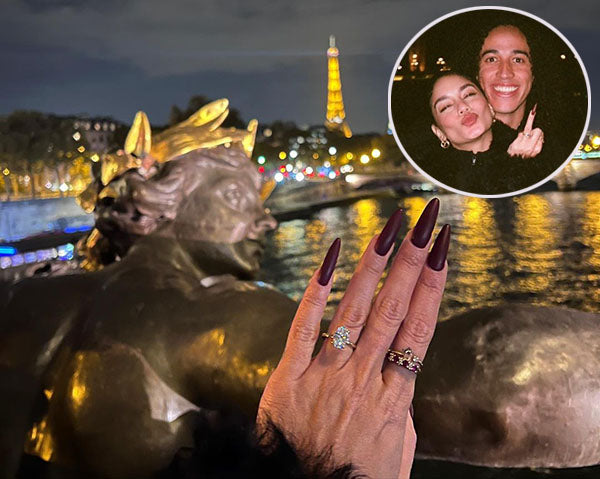 Vanessa Hudgens Shares Pics of Her New Oval-Cut Diamond Engagement Ring