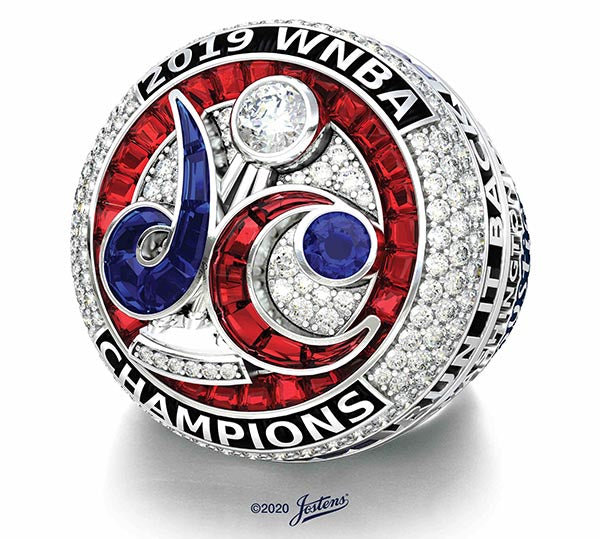 Custom-Cut Rubies, Sapphires Form the 'DC' Logo on Mystics' Championship Rings