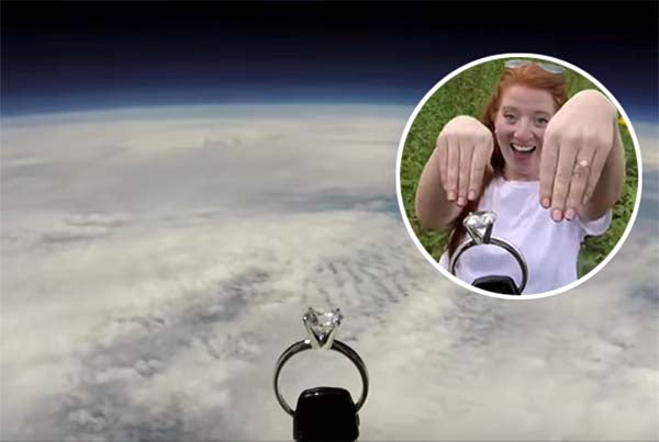 Air Force Pilot Launches Ring 17 Miles Into Space as Part of Stellar Marriage Proposal