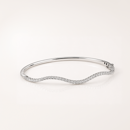 True Origin Lab Grown Diamond VS+ F+ 6.25 in Complete Wavy Bangle