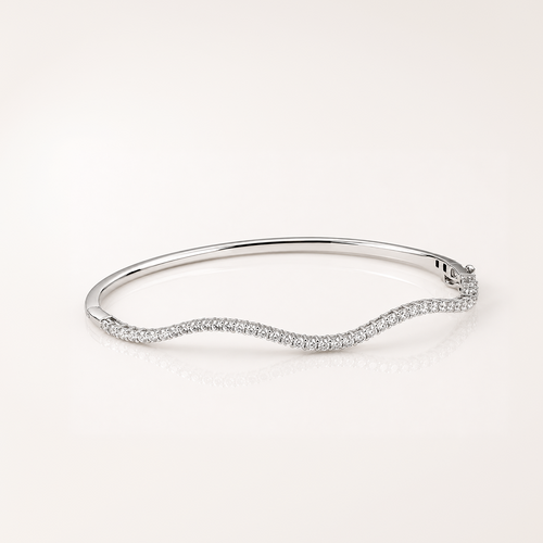 True Origin Lab Grown Diamond VS+ F+ 6.25 in Complete Wavy Bangle