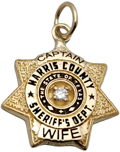 Harris County Sheriff Department Small Badge Pendant - Gold