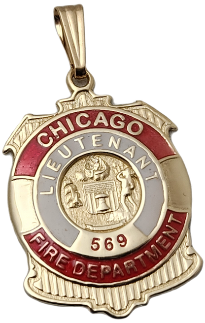 Chicago Fire Department Badge Pendant With Seal