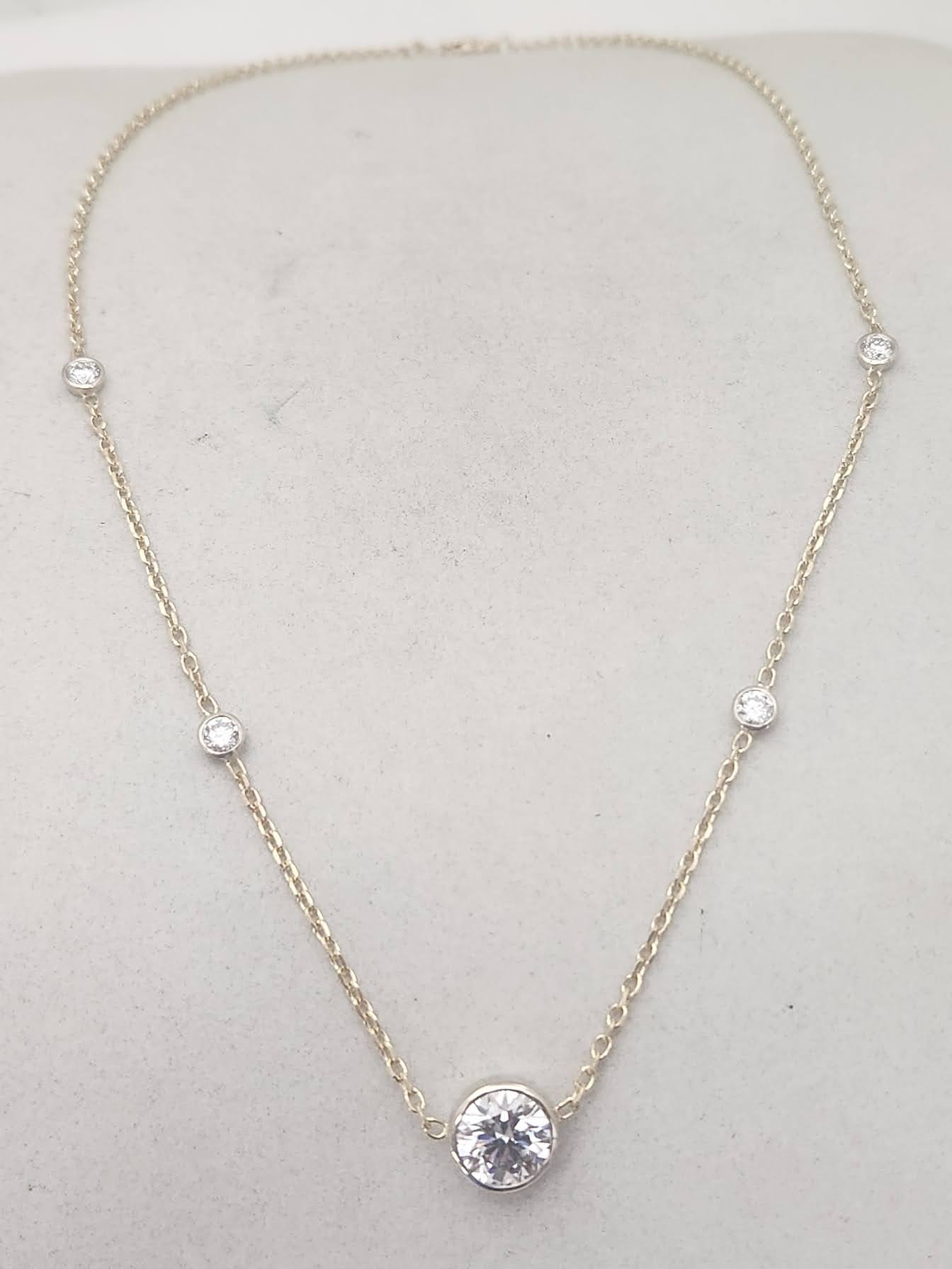 Three Stone Lab Grown Diamond Necklace - 3.25 Carats