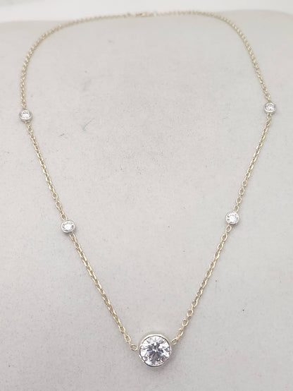 Three Stone Lab Grown Diamond Necklace - 3.25 Carats