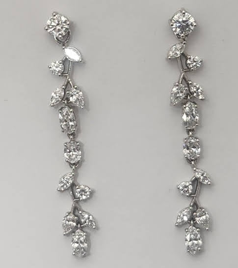 Lab Grown Diamond Drop Dangle stud & jacket earring set 3.50 carats