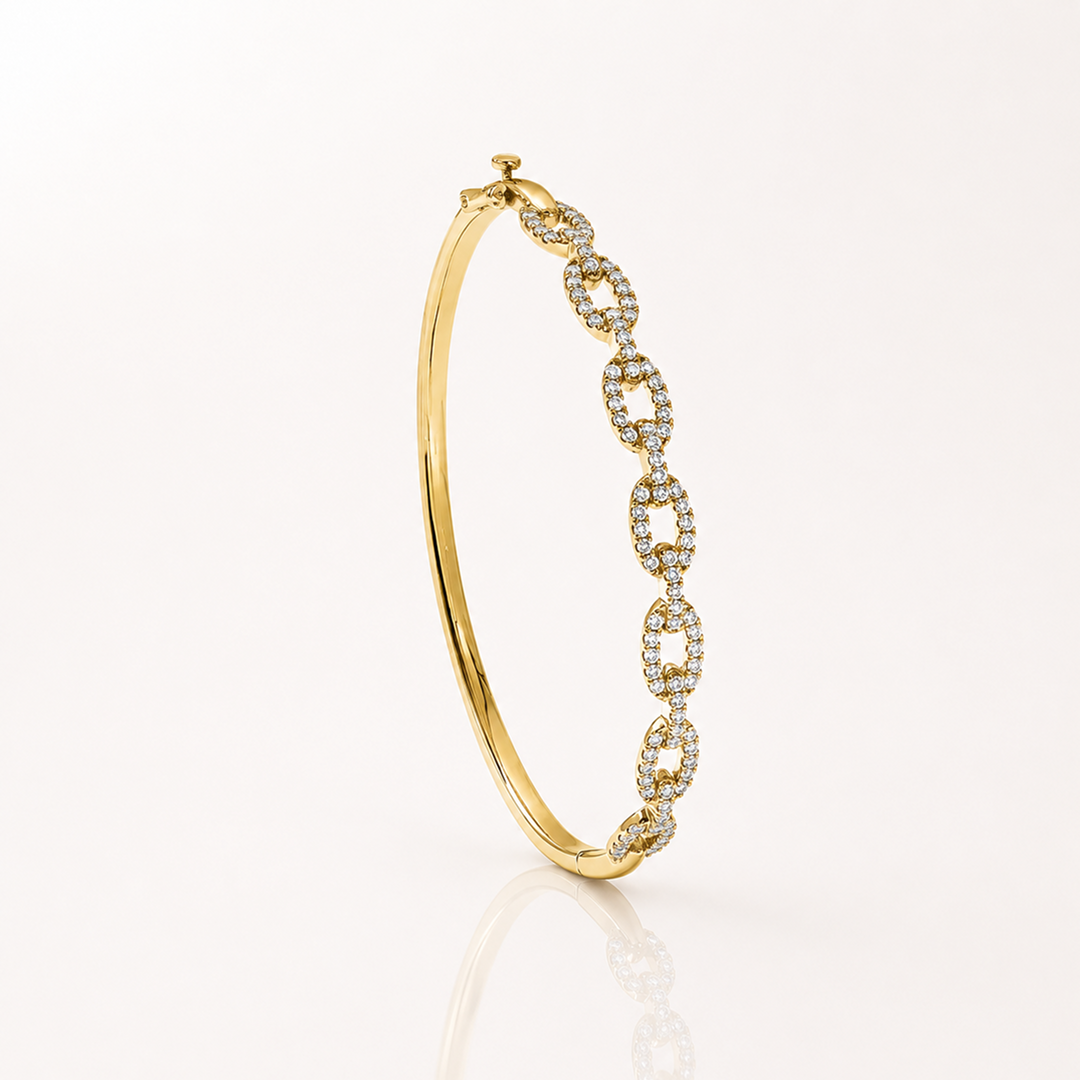 True Origin Lab Grown Diamond VS+ F+ 6.75 in Complete Link Bangle