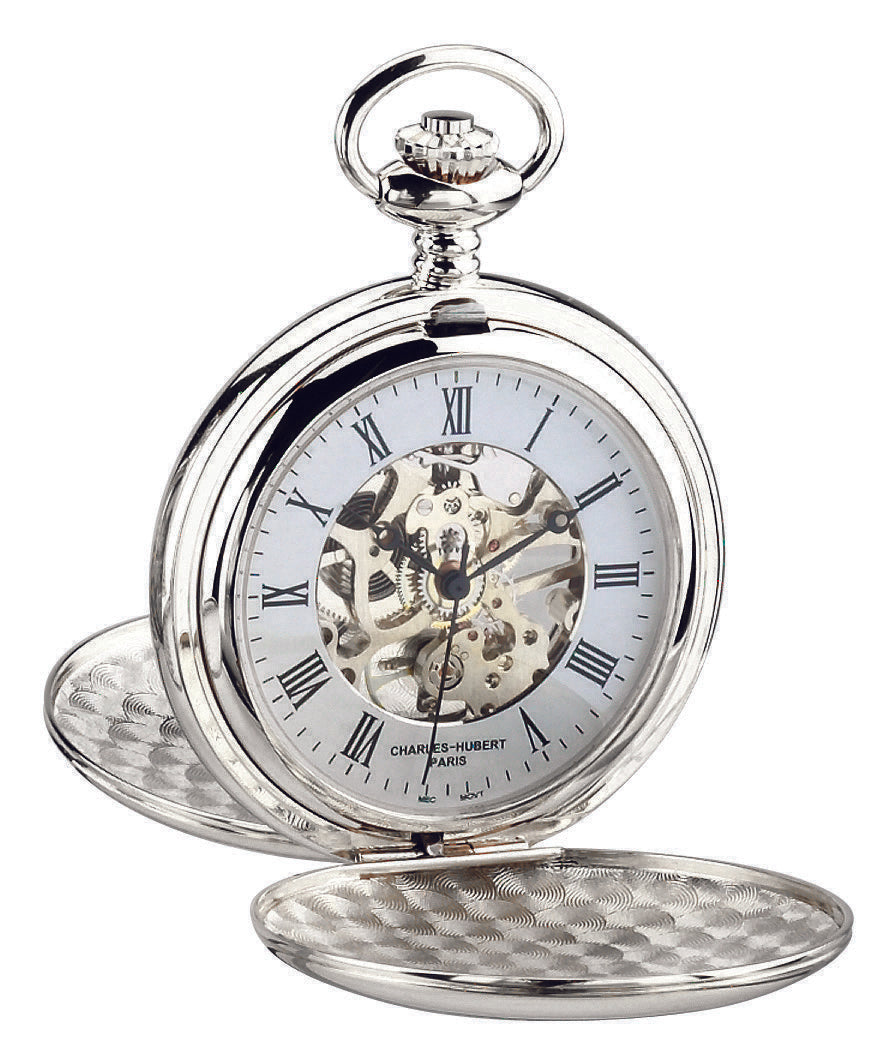 Charles-Hubert Double Full Hunter Mechanical Pocket Watch 3575-W