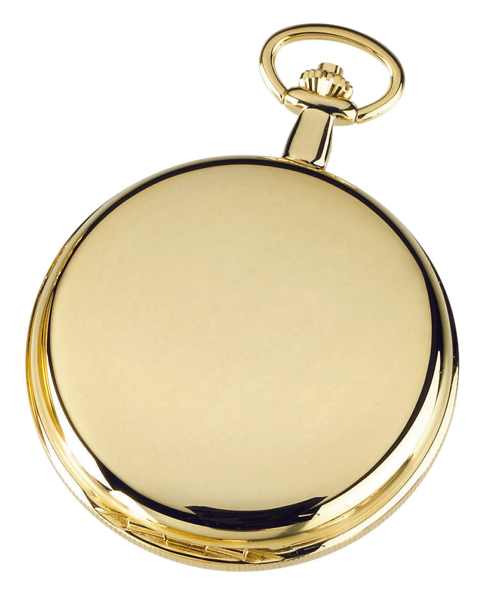 Charles Hubert Gold-Plated Polished Finish Full Hunter Mechanical Pocket Watch 3576-G