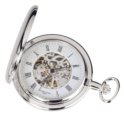 Charles Hubert Polished Finish Full Hunter Mechanical Pocket Watch 3576-W