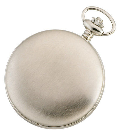 Charles Hubert Stainless Steel Brushed Finish Double Full Hunter Mechanical Pocket Watch 3780-W