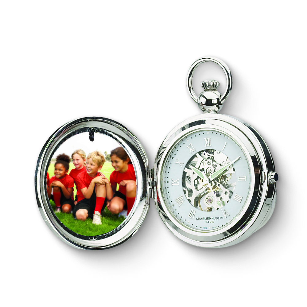 Charles Hubert Full Hunter Photo Frame Mechanical Pocket Watch 3850