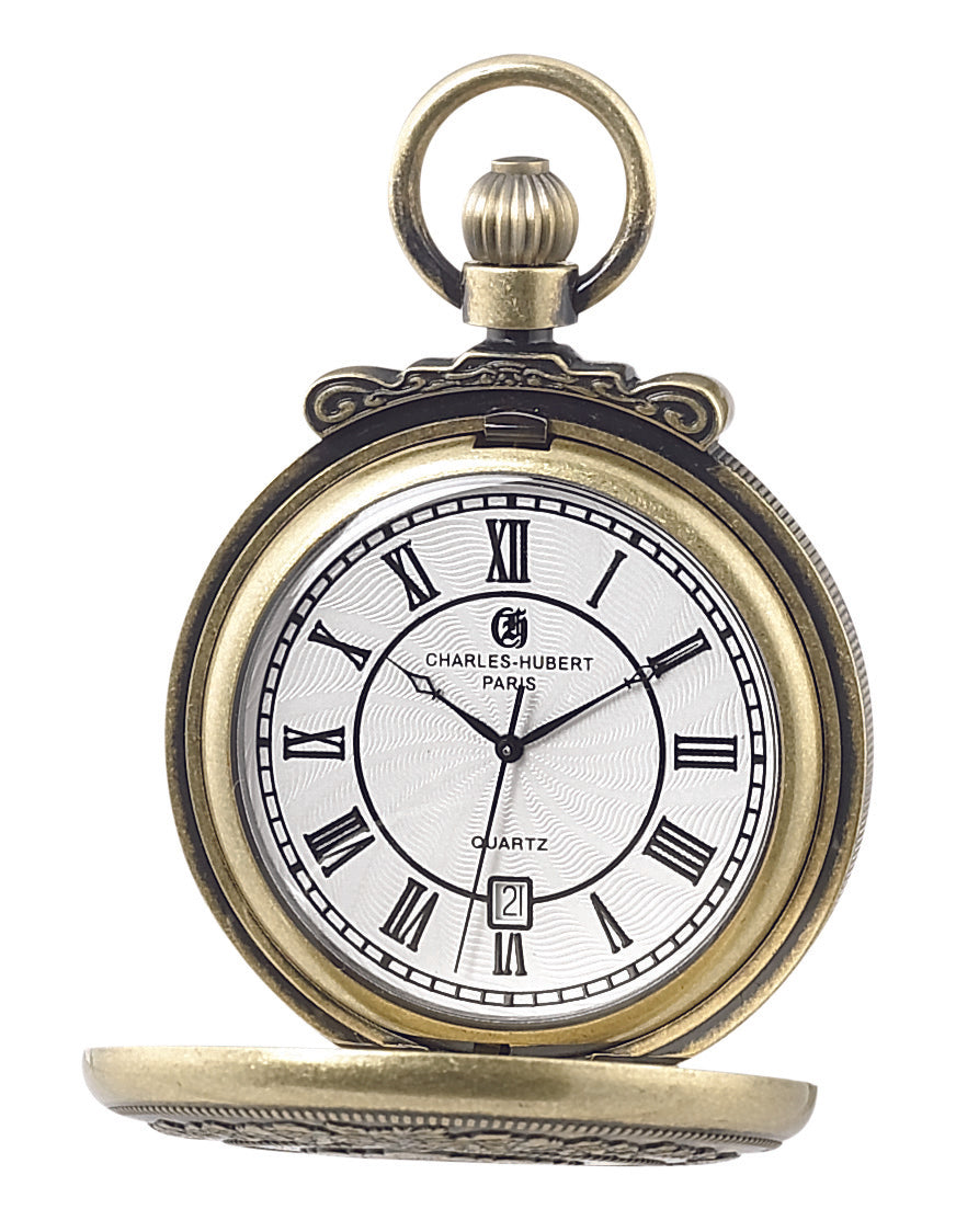 Charles Hubert Full Hunter Quartz Pocket Watch 3864-G