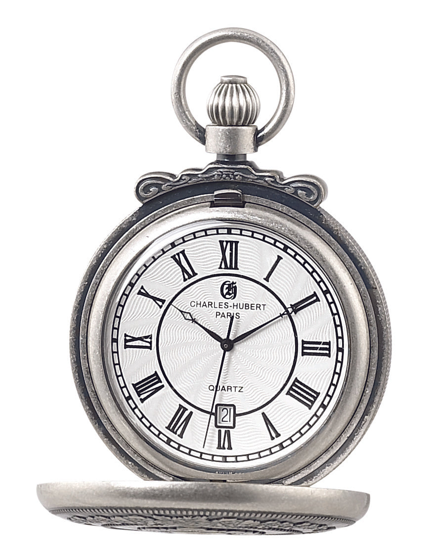 Charles Hubert Full Hunter Quartz Pocket Watch 3864-S