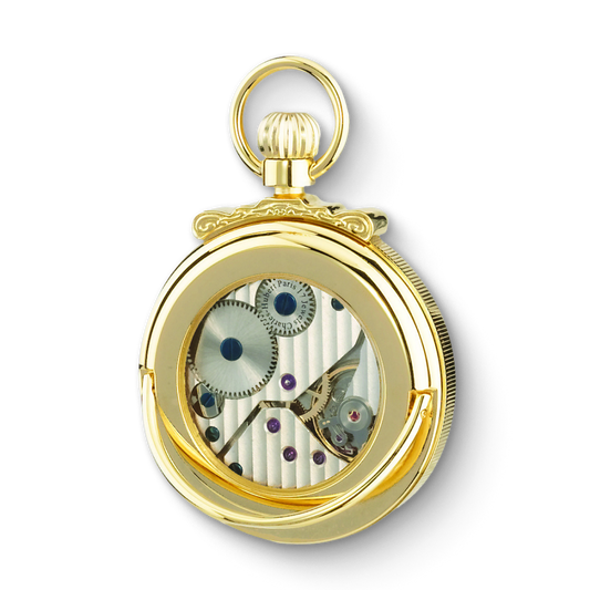 Charles Hubert Gold-Plated Open Face Mechanical Pocket Watch 3873-G