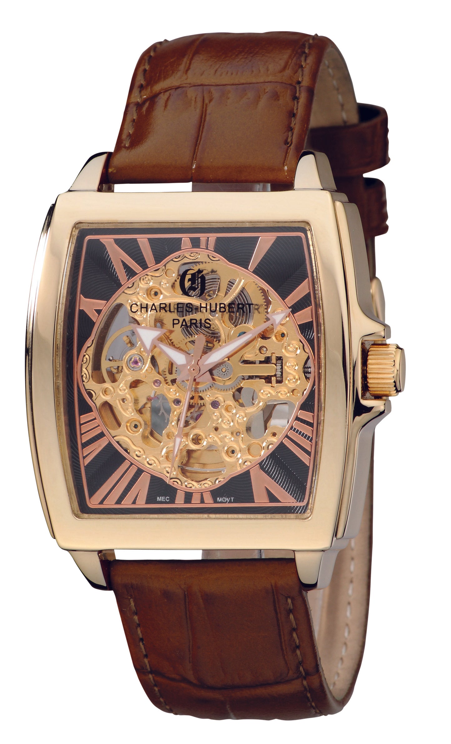 Charles Hubert Gold-Plated Stainless Steel Automatic Watch 3888-A