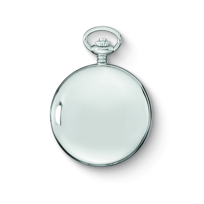 Charles Hubert Stainless Steel Polished Finish Double Full Hunter Mechanical Pocket Watch 3904-W