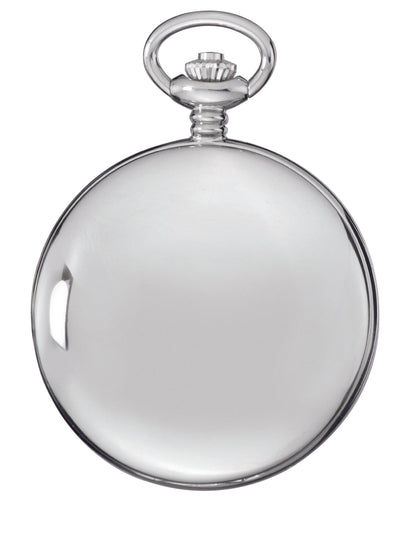 Charles Hubert Stainless Steel Polished Finish Full Hunter Mechanical Pocket Watch 3905-W