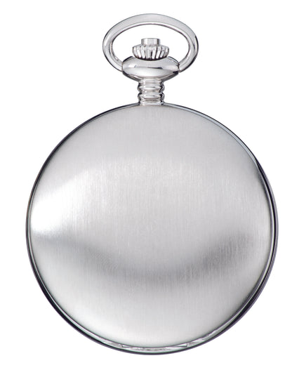 Charles Hubert Stainless Steel Brushed Finish Full Hunter Mechanical Pocket Watch 3906-W