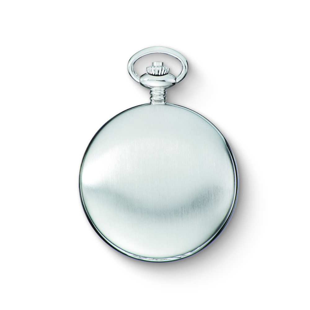 Charles Hubert Stainless Steel Brushed Finish Full Hunter Mechanical Pocket Watch 3906-W