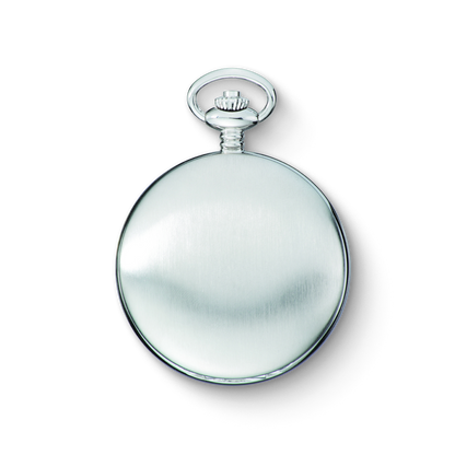 Charles Hubert Stainless Steel Brushed Finish Full Hunter Mechanical Pocket Watch 3906-W