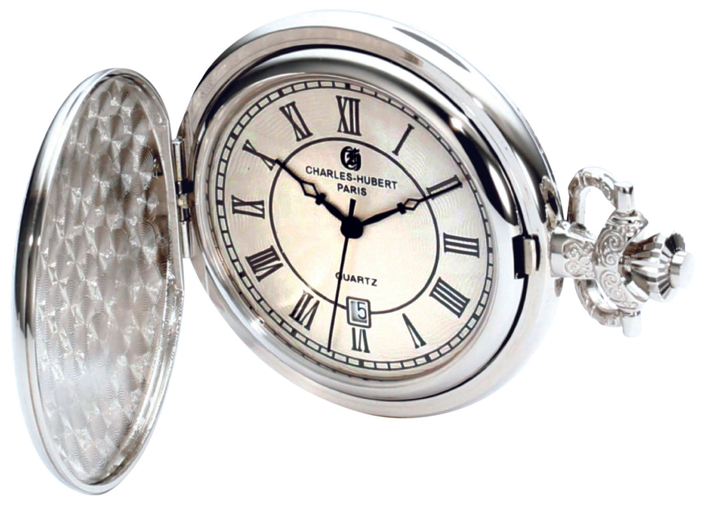 Charles Hubert Full Hunter Quartz Pocket Watch 3922