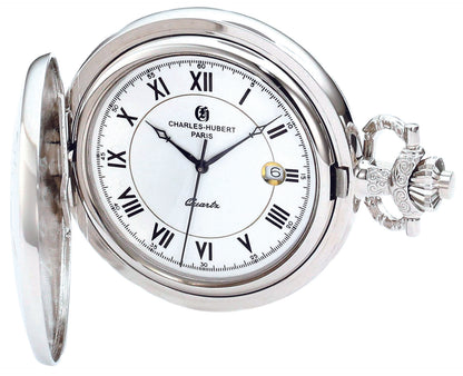 Charles Hubert Full Hunter Quartz Pocket Watch 3925