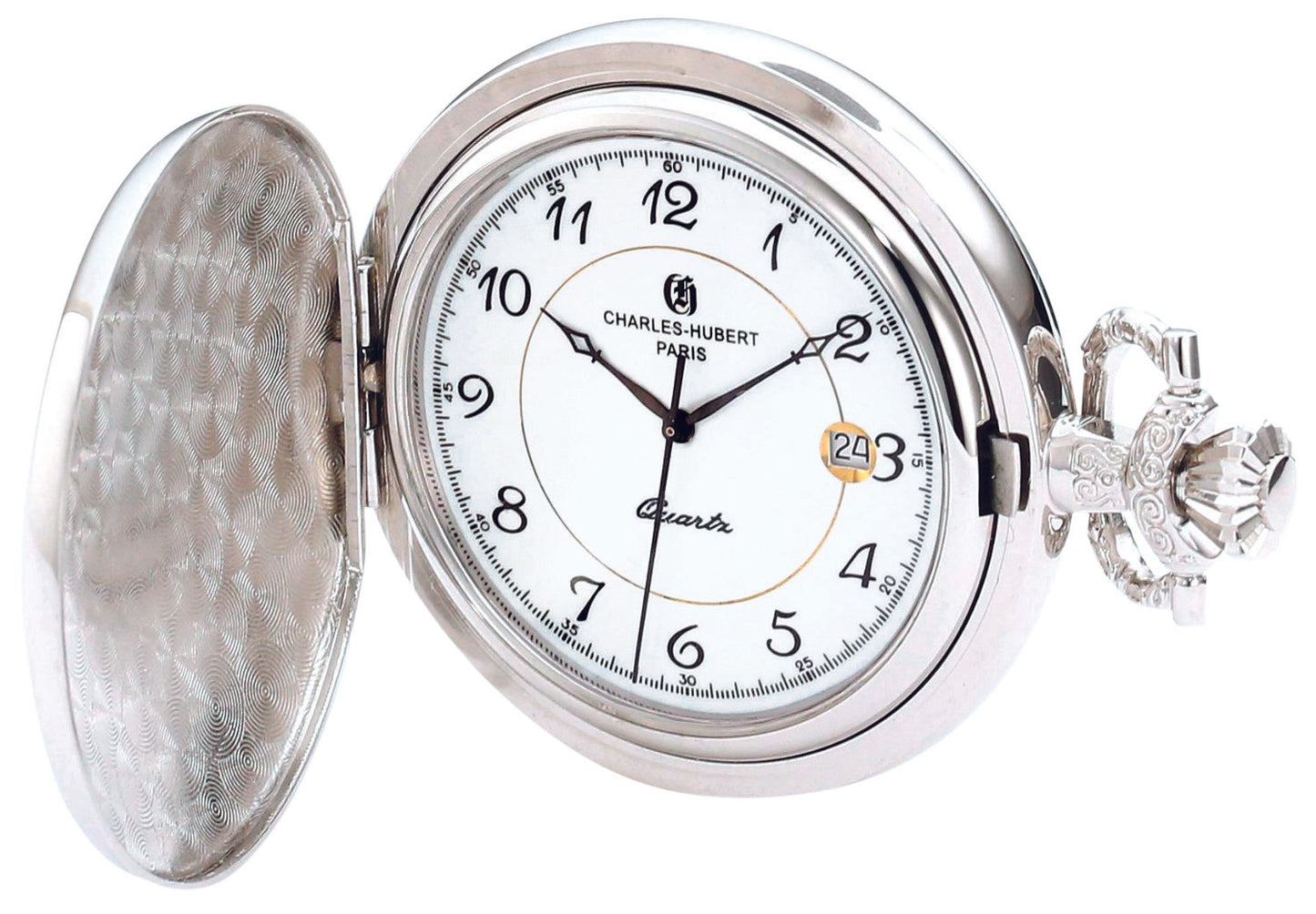 Charles Hubert Full Hunter Quartz Pocket Watch 3927