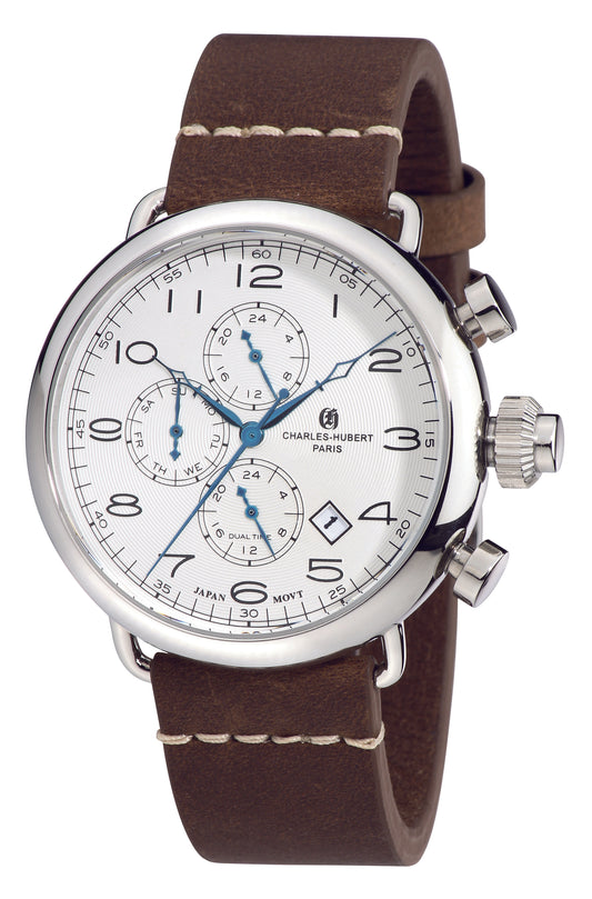 Charles Hubert Stainless Steel Chronograph Quartz Watch 3958-W