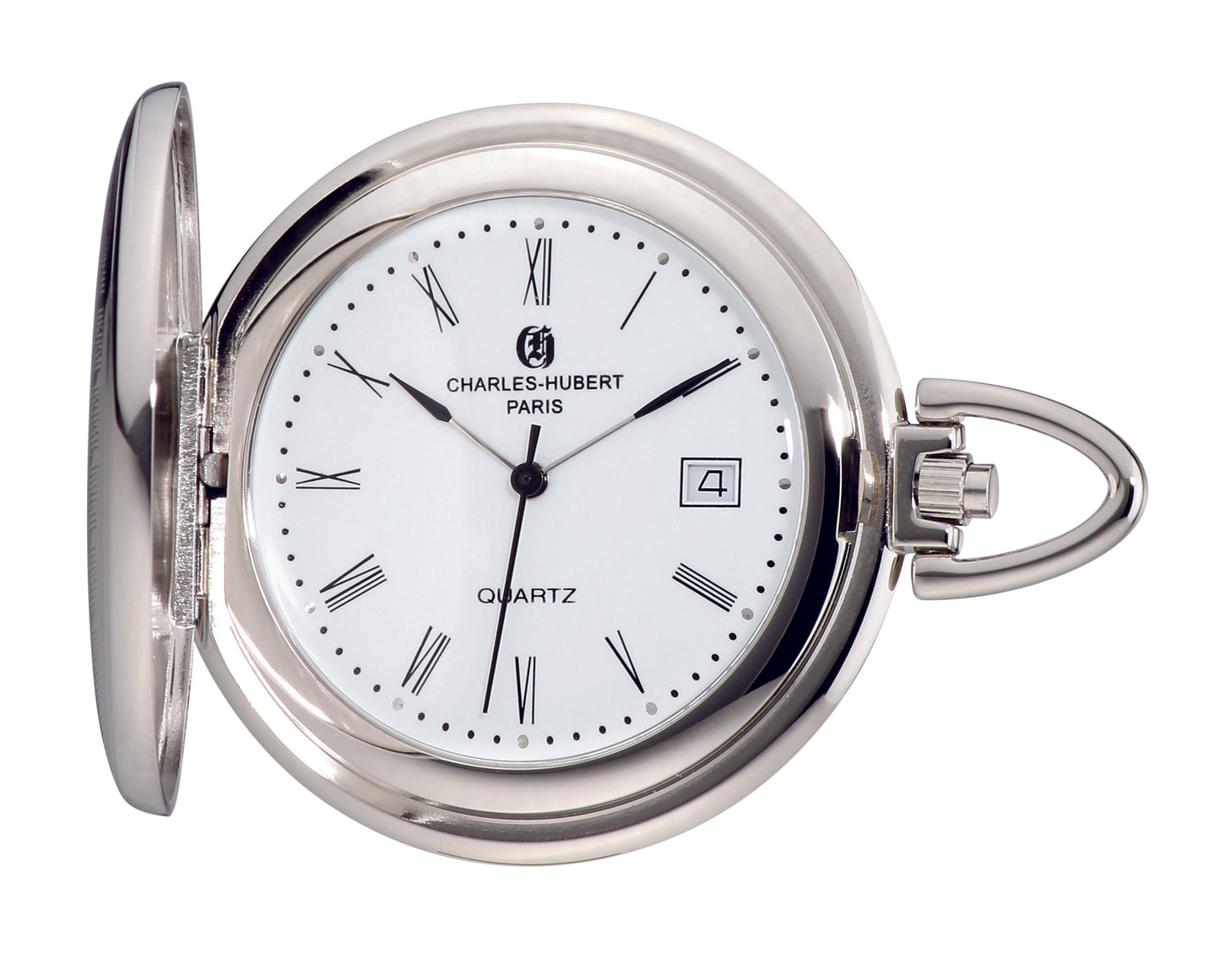 Charles Hubert Full Hunter Quartz Pocket Watch 3975