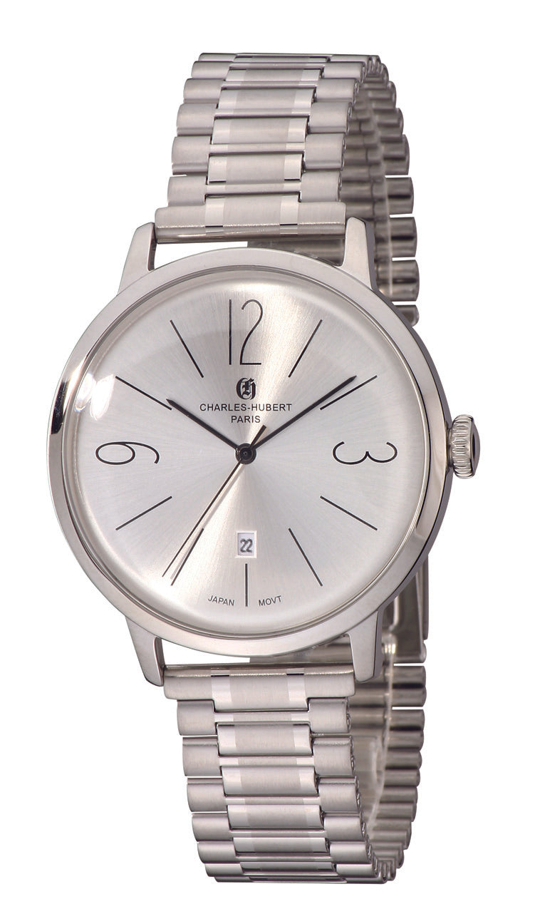 Charles Hubert Stainless Steel Quartz Watch 3984-W