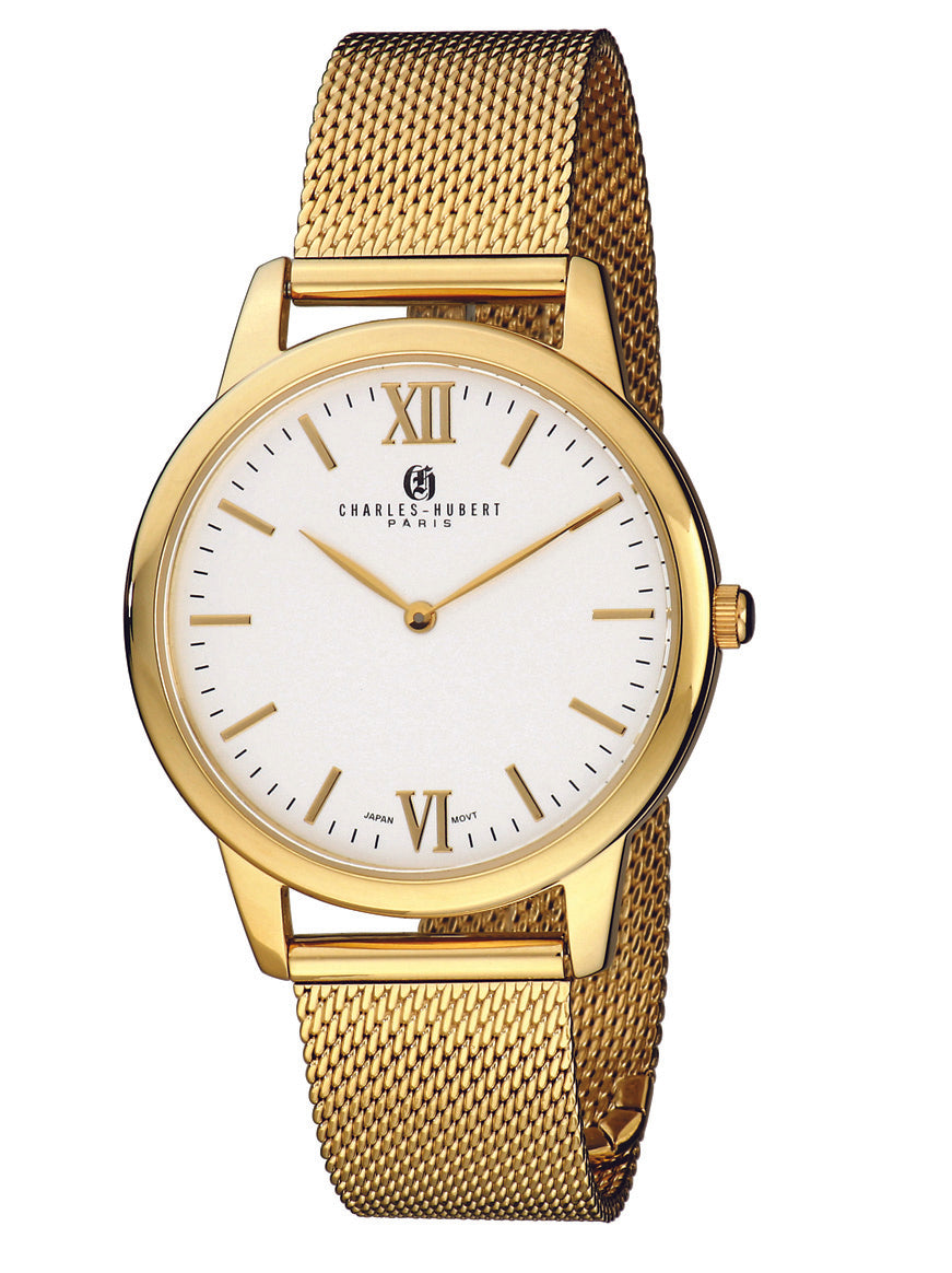 Charles Hubert Gold-Plated Stainless Steel Quartz Watch 3998-G