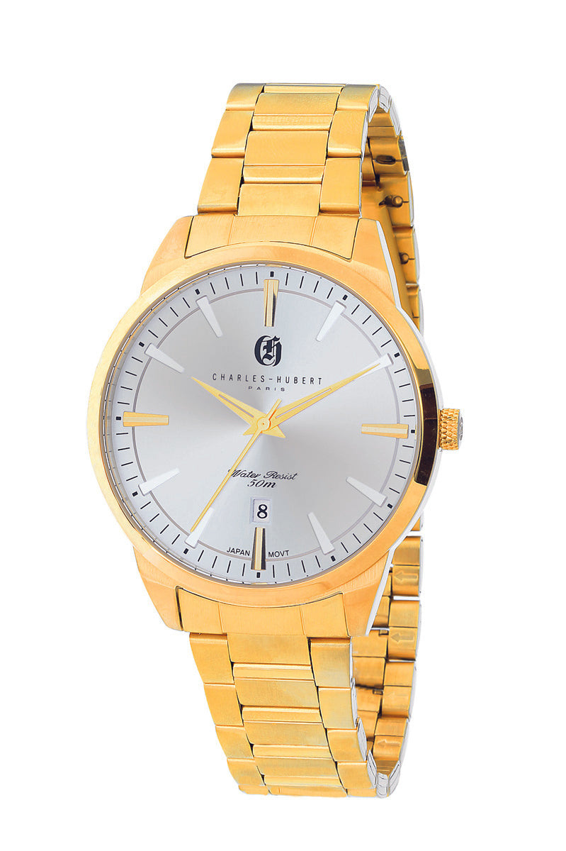 Charles Hubert Gold-Plated Stainless Steel Quartz Watch 4022-G