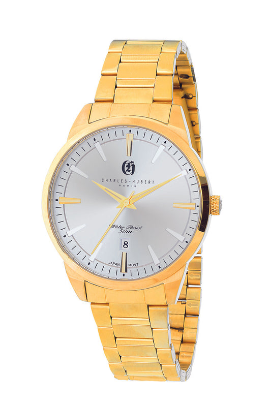 Charles Hubert Gold-Plated Stainless Steel Quartz Watch 4022-G